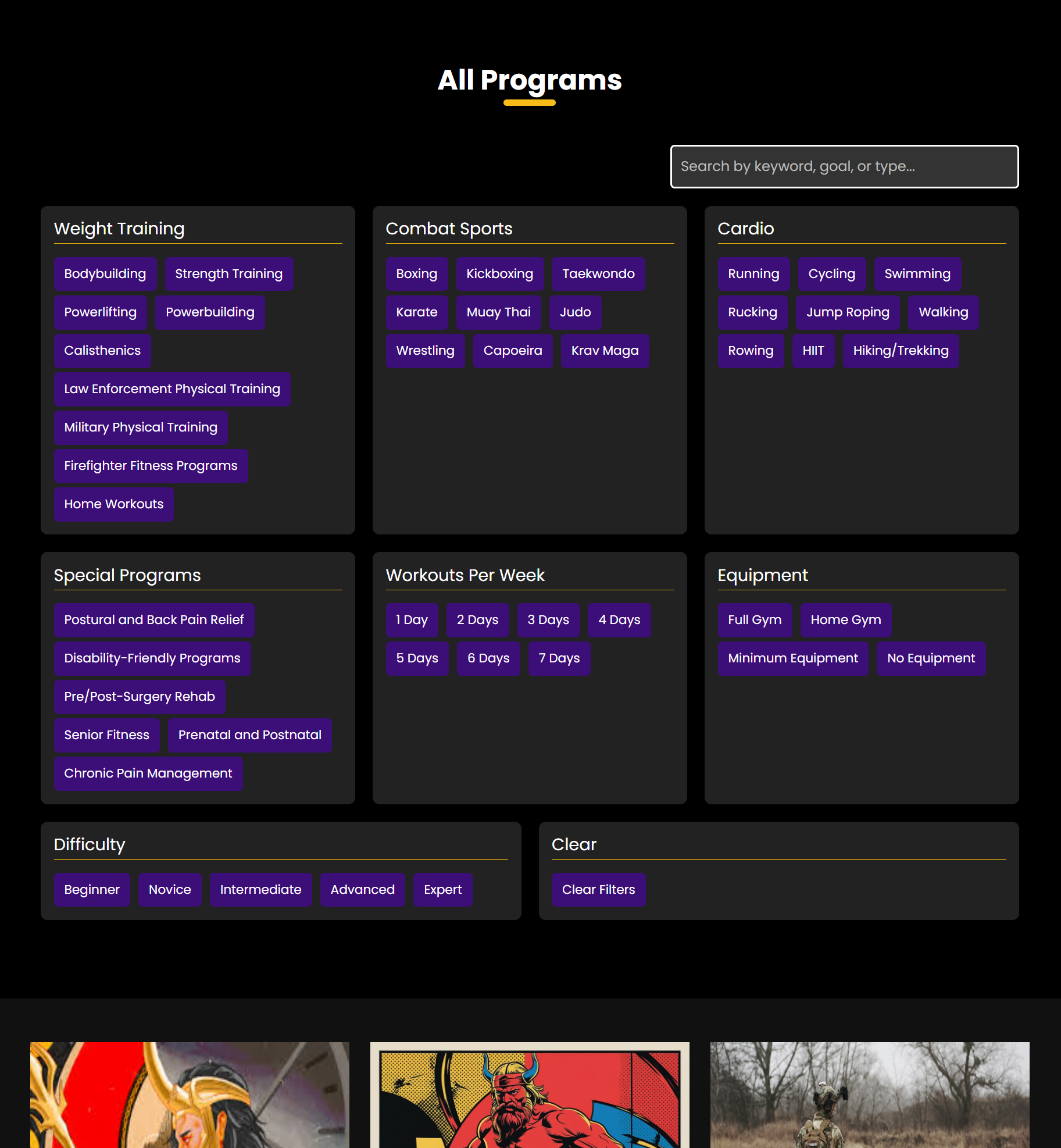 Program dashboard preview
